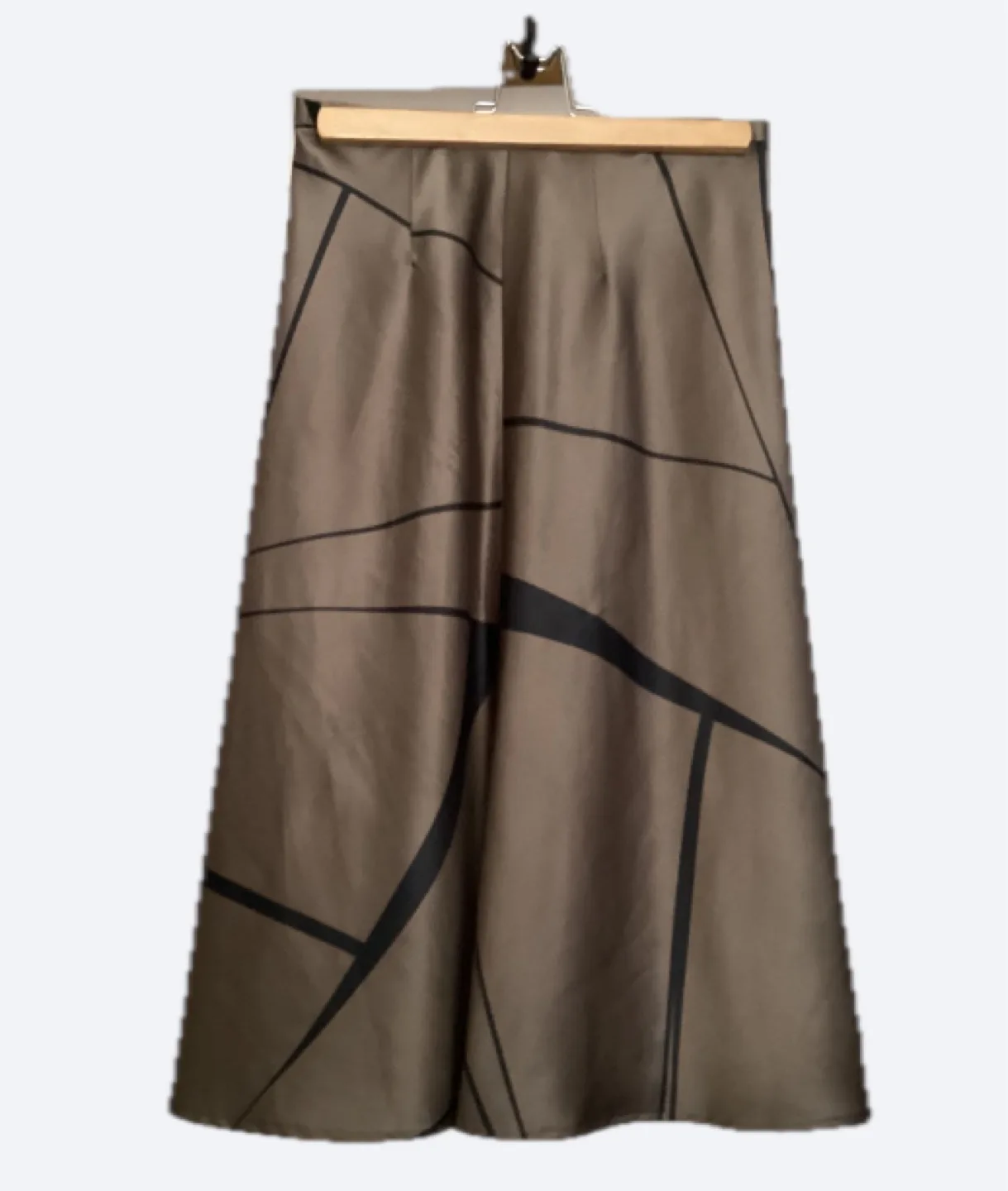 Japanese Skirt - Brown with Geometric Design,Size S thumbnail