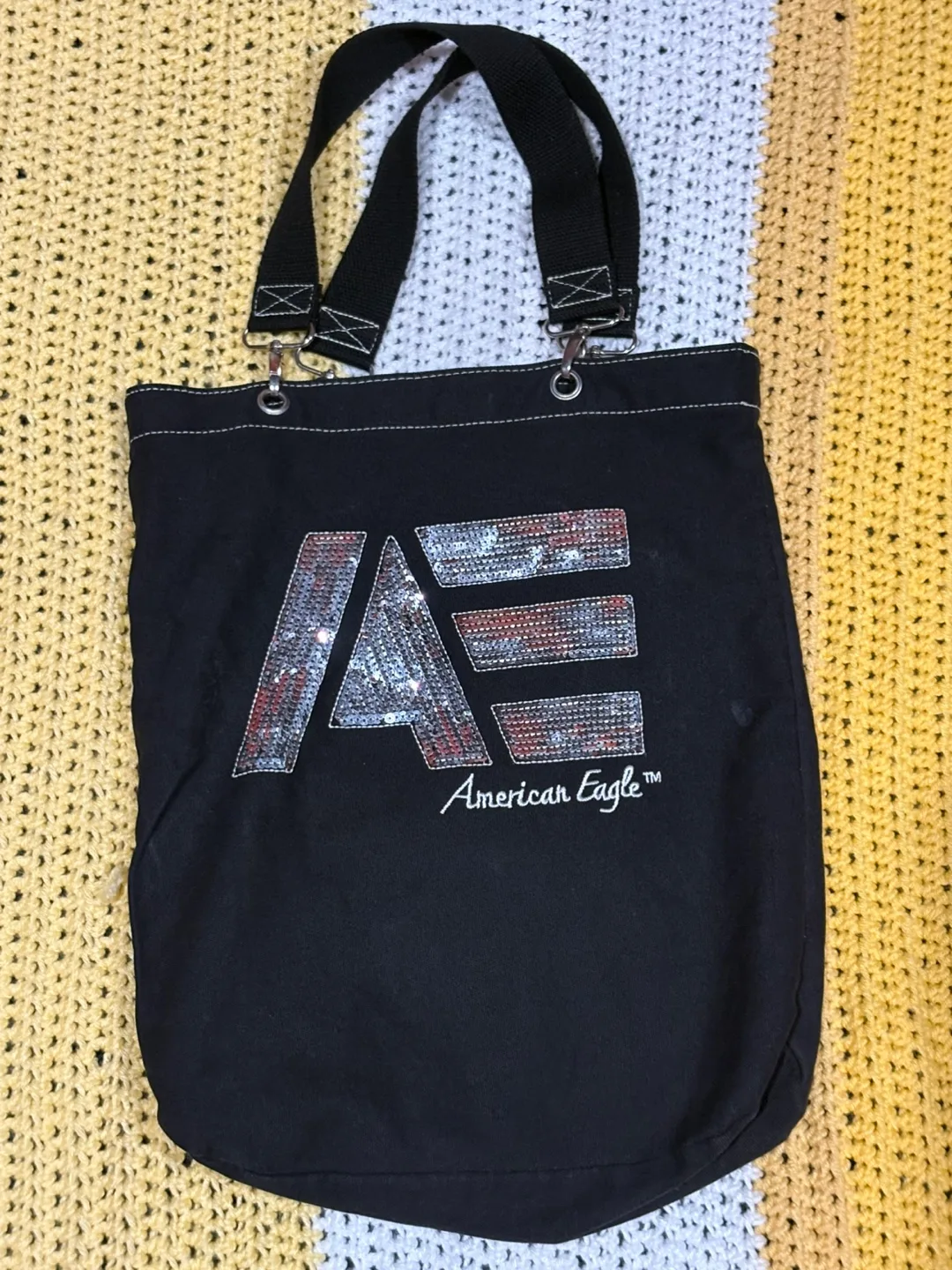 American Eagle Black Tote Bag thumbnail