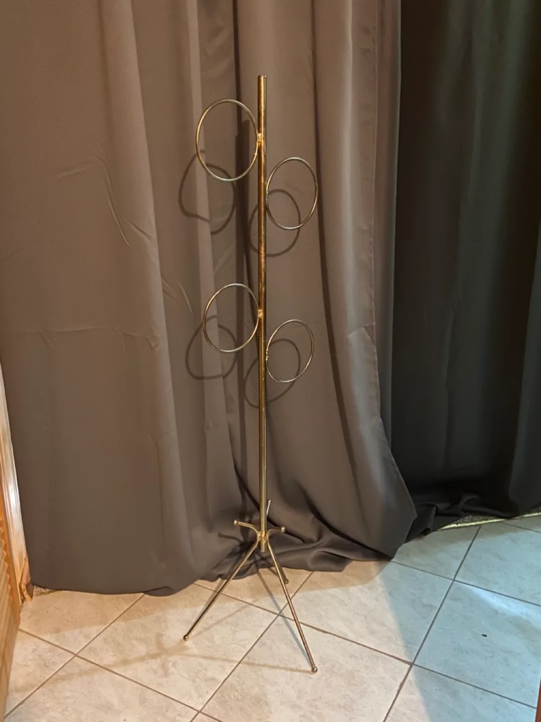 Vintage Mid Century Brass Gold Towel Rack thumbnail