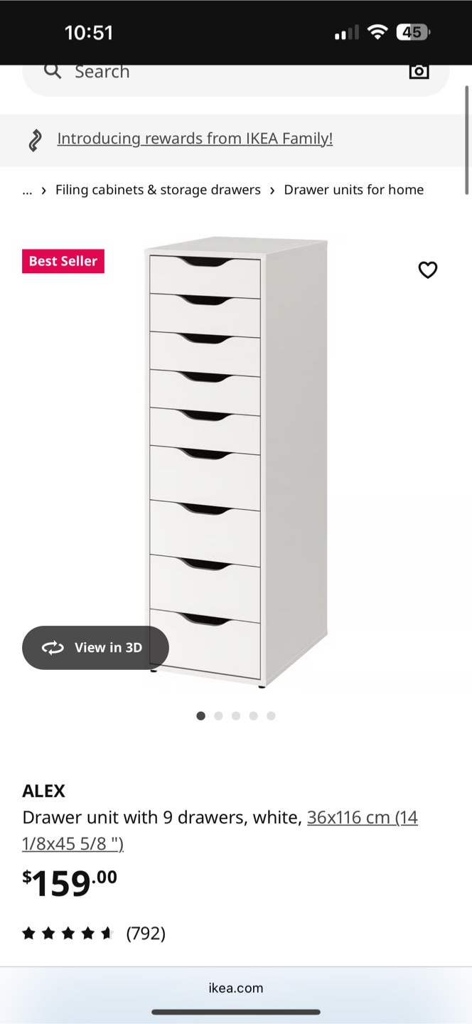 IKEA Alex Drawer Unit - White - photo 4