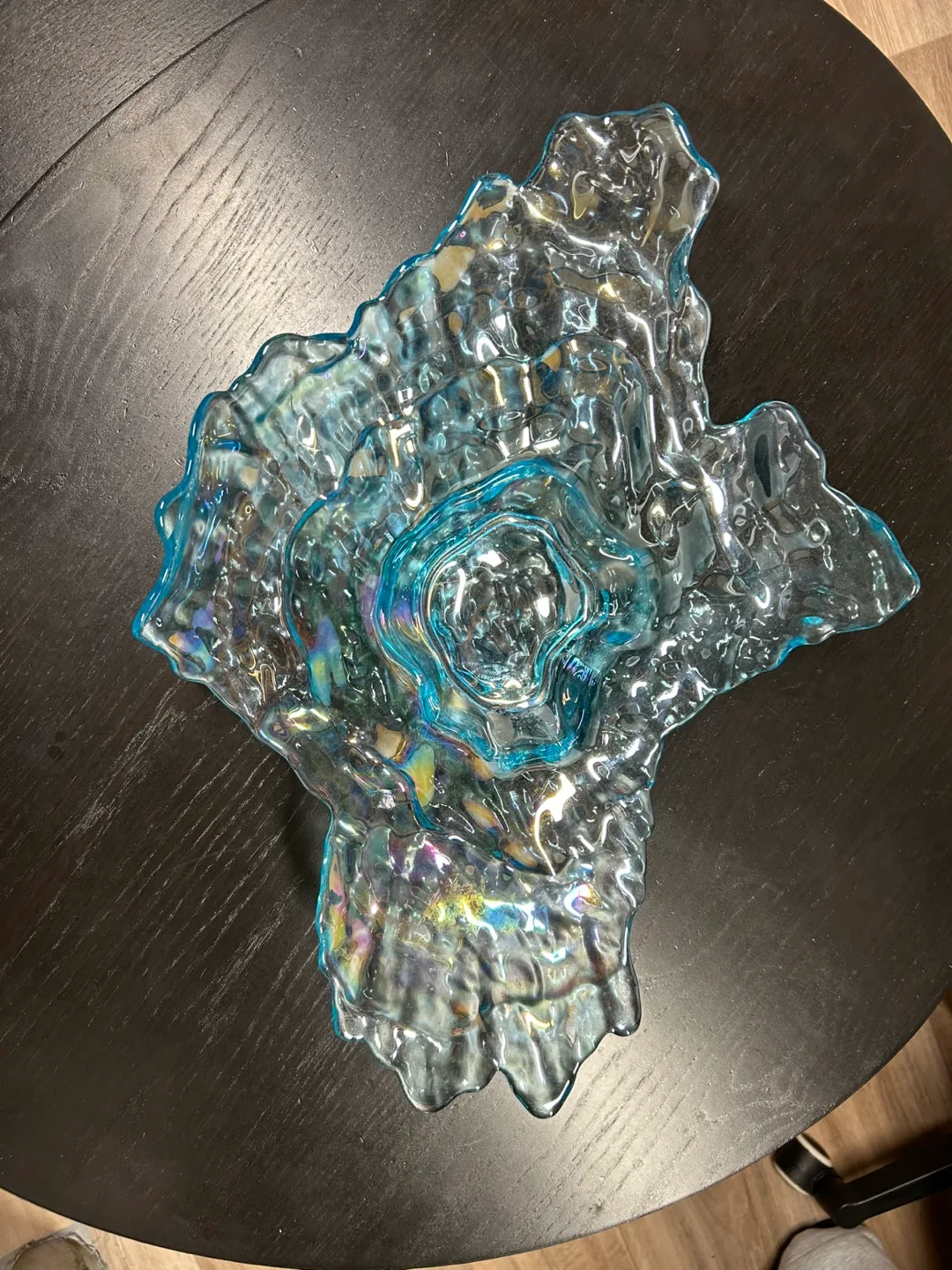 Iridescent Blue Glass Bowl