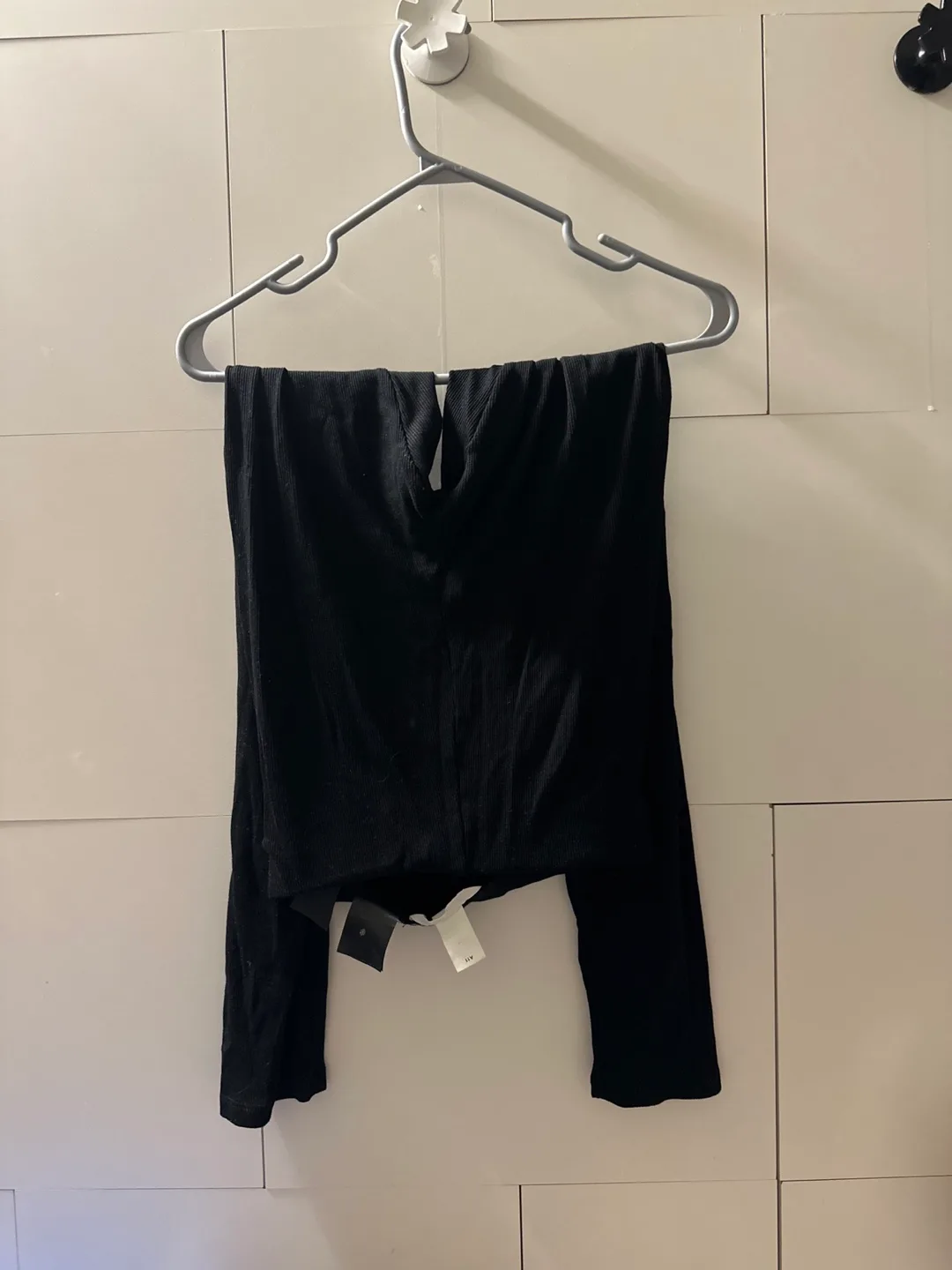 H&M Black Ribbed Pants thumbnail
