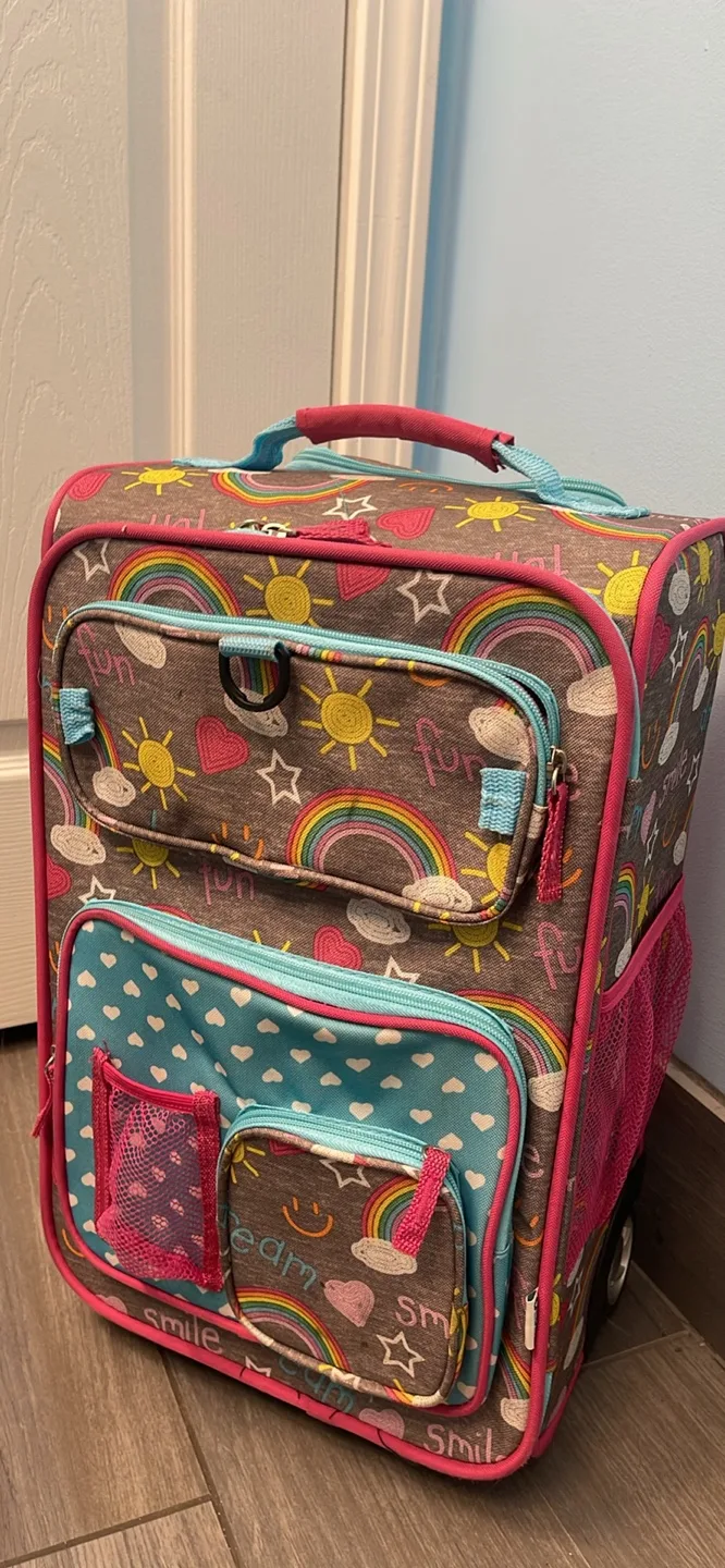 Rolling Kids Luggage - Rainbows & Smiles thumbnail