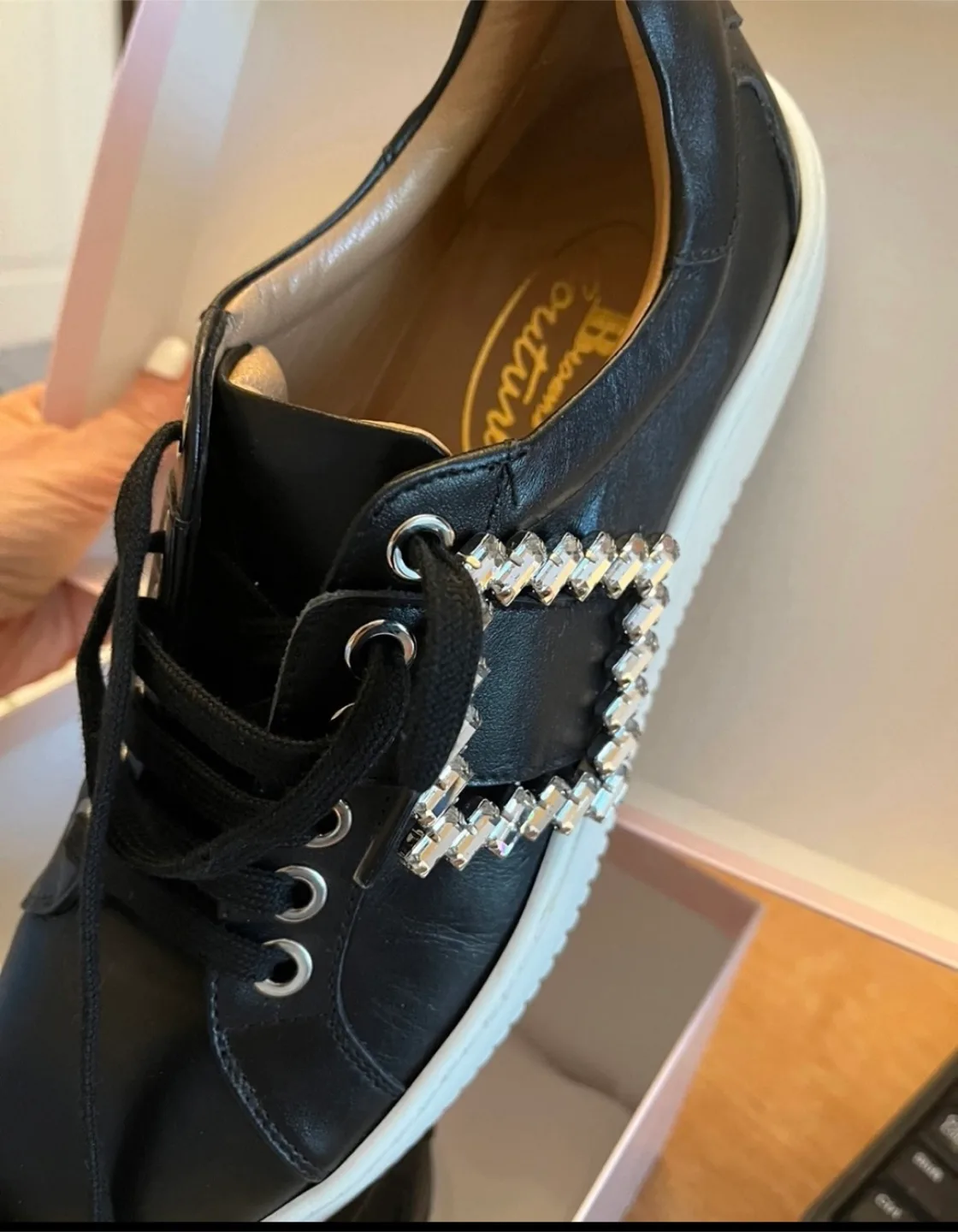 Size 6.5 - Browns Couture Black Leather Sneakers image indicator(2)