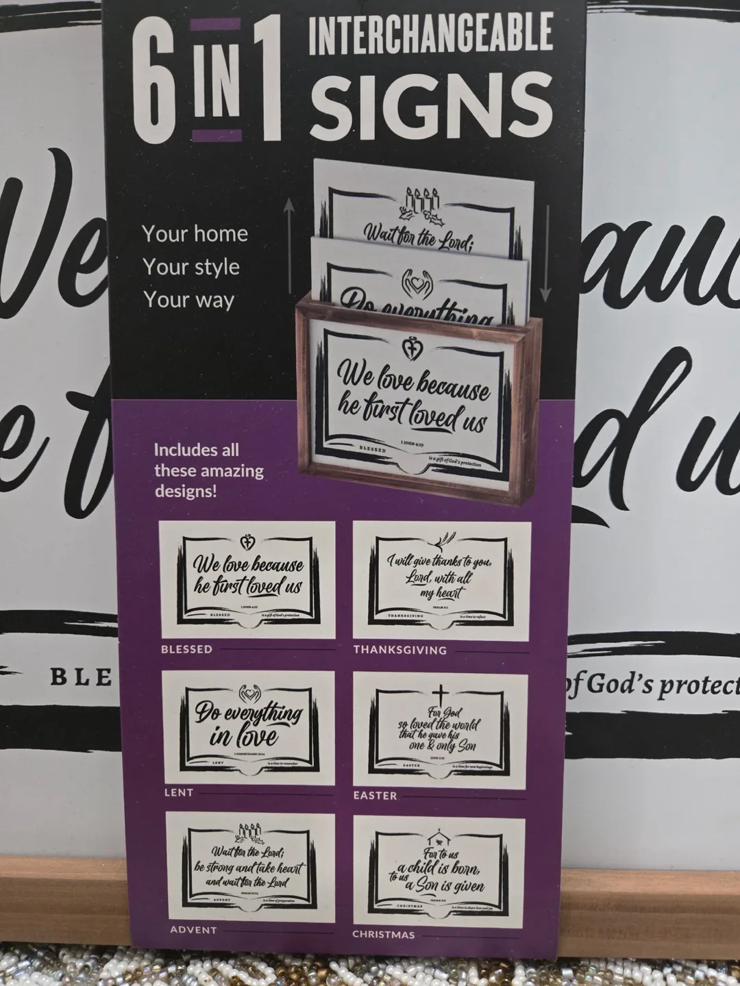 Wooden SwitchUp Signs 6-in-1 Interchangeable Sign