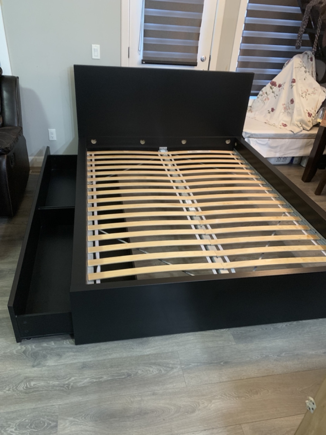 Queen Bed Frame with Storage Drawers
