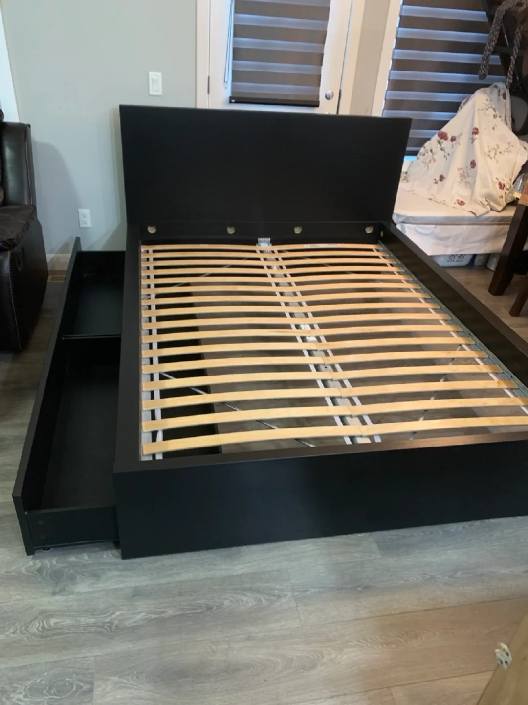 Queen Bed Frame with Storage Drawers thumbnail