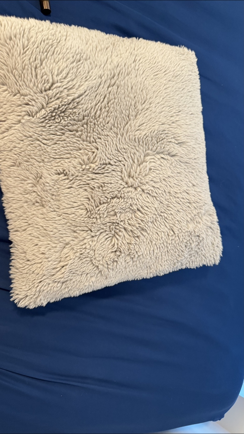 Fuzzy Plush Pillow - light grey