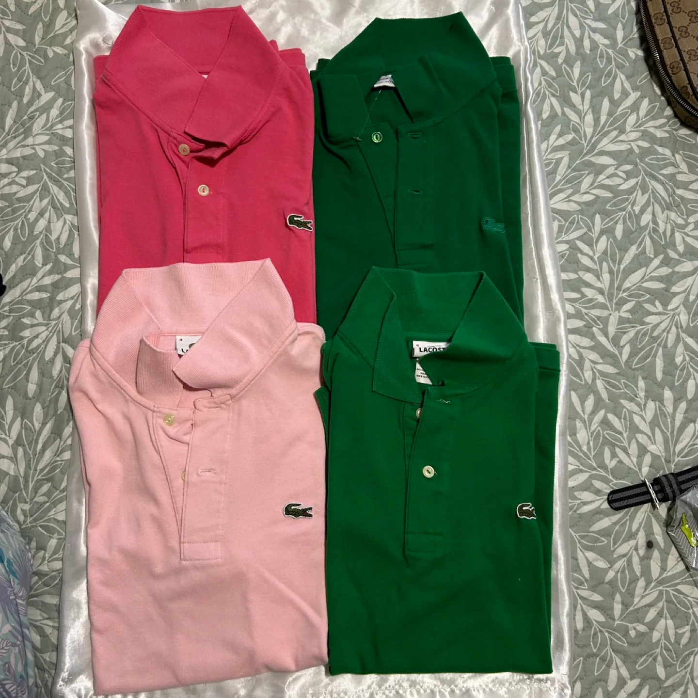 Inspired Lacoste Polo Shirts - Pink & Green