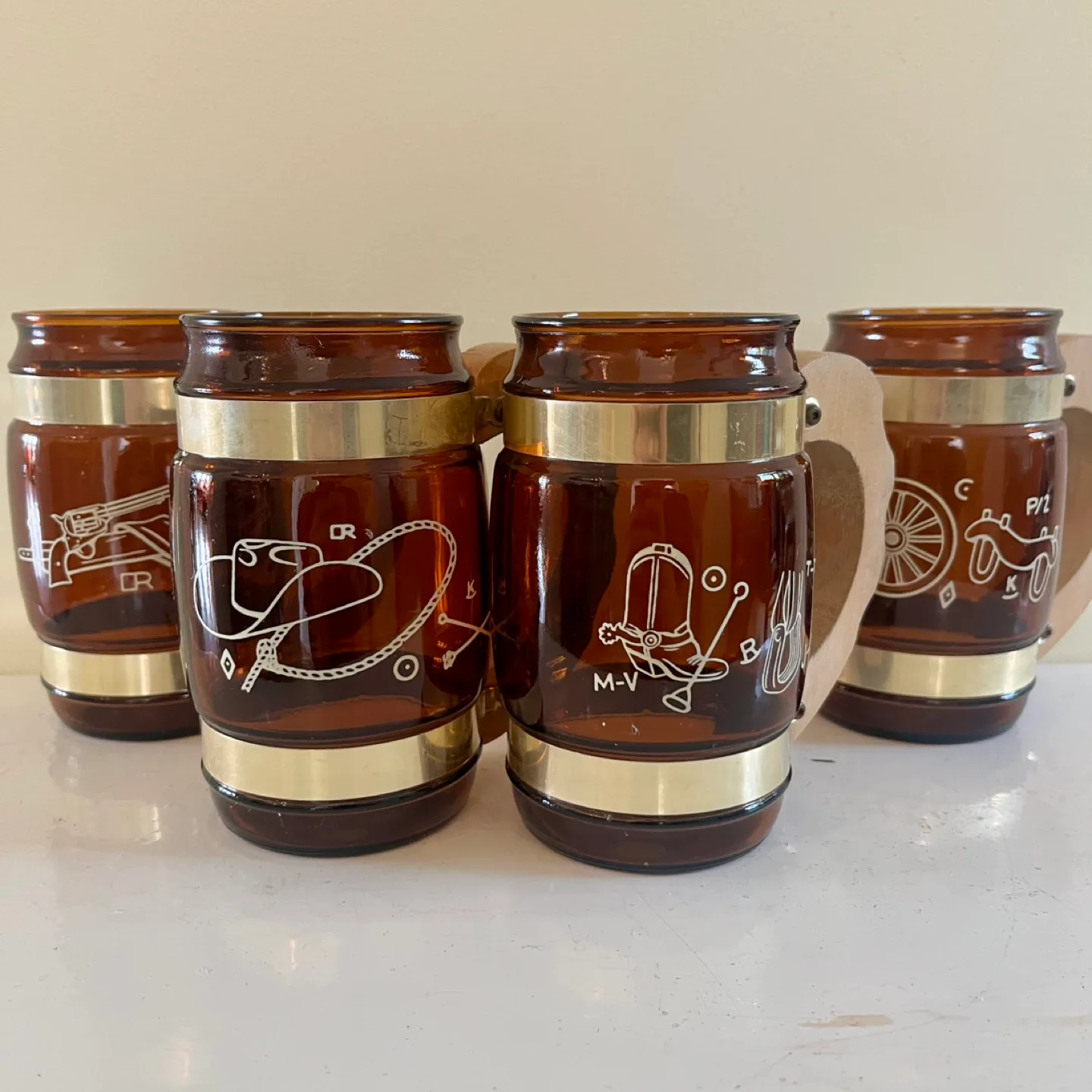 4 VTG Siesta Ware Western Cowboy Mugs thumbnail