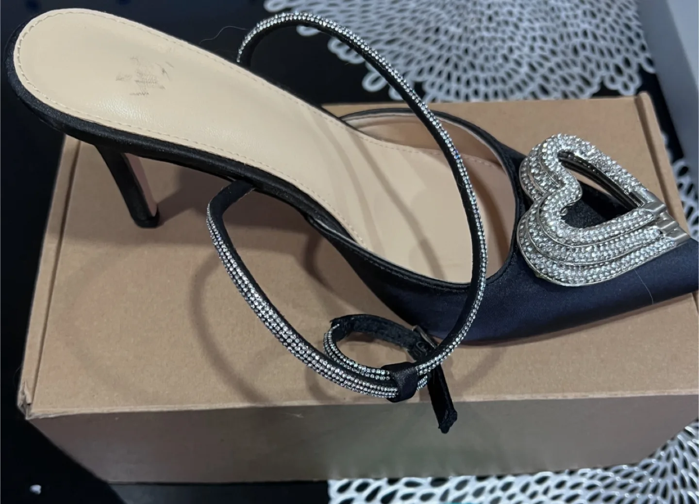 Black Heels with Heart Detail thumbnail