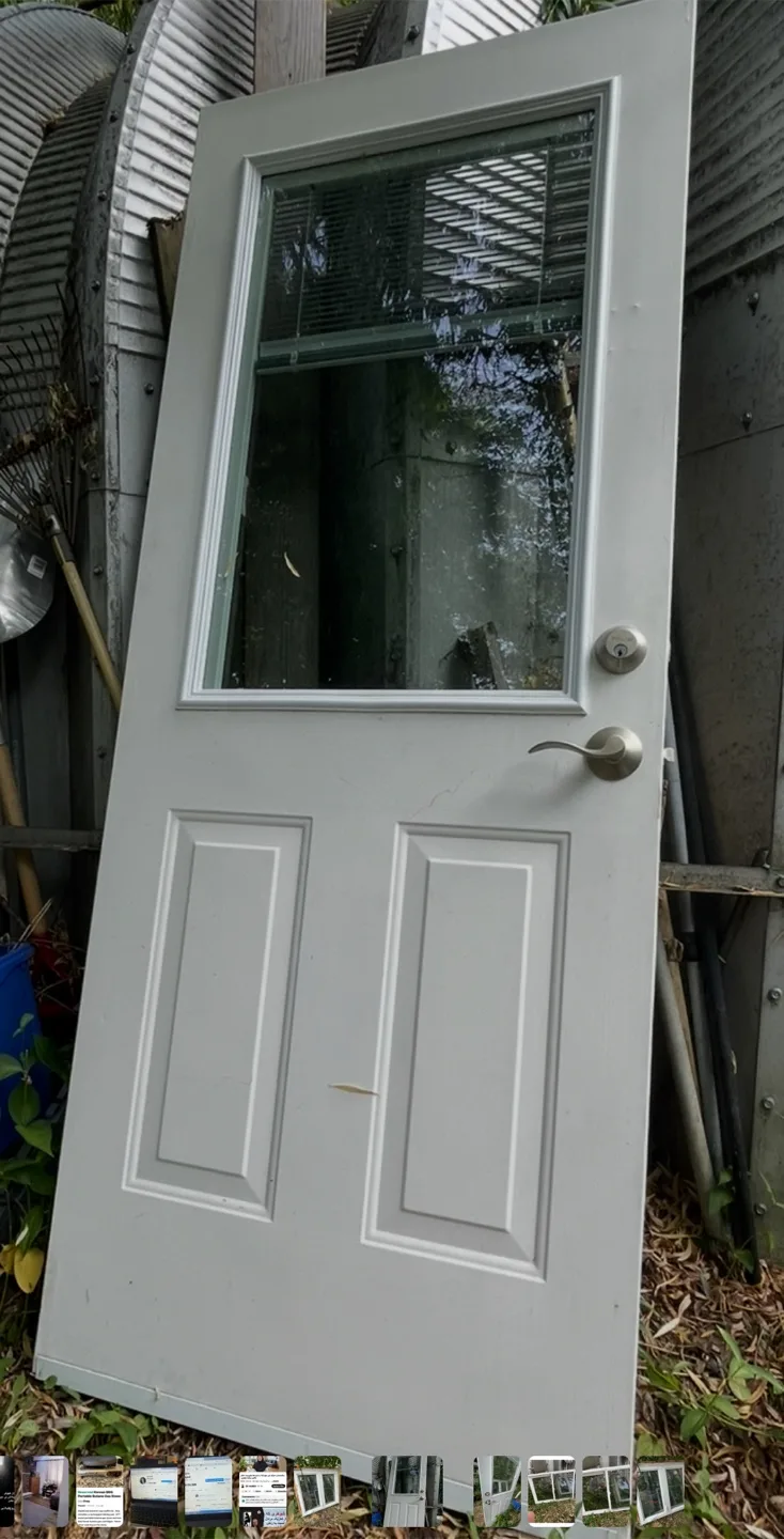 Used White Exterior Door with Window thumbnail