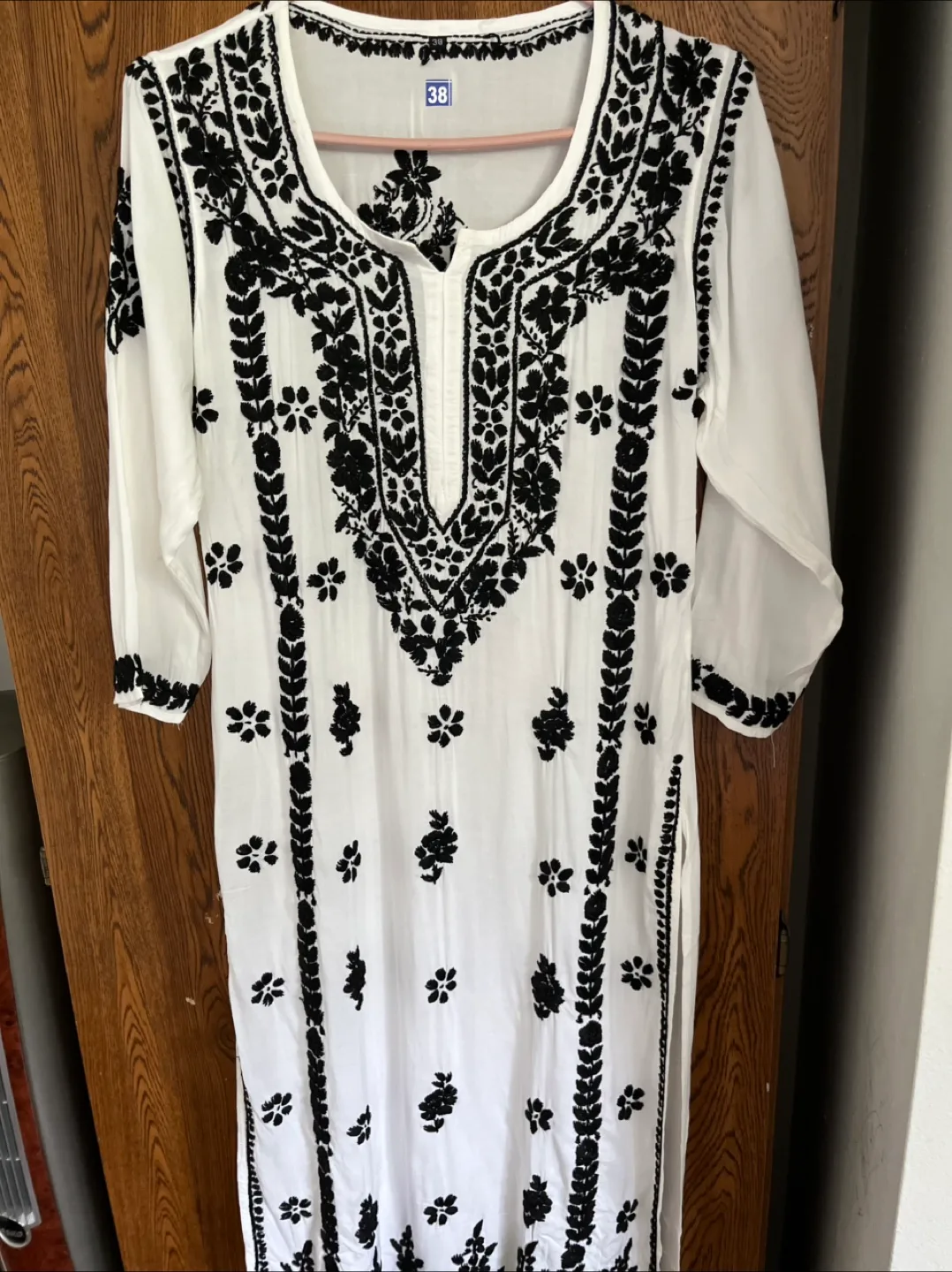 White Embroidered Dress - Size 38 thumbnail