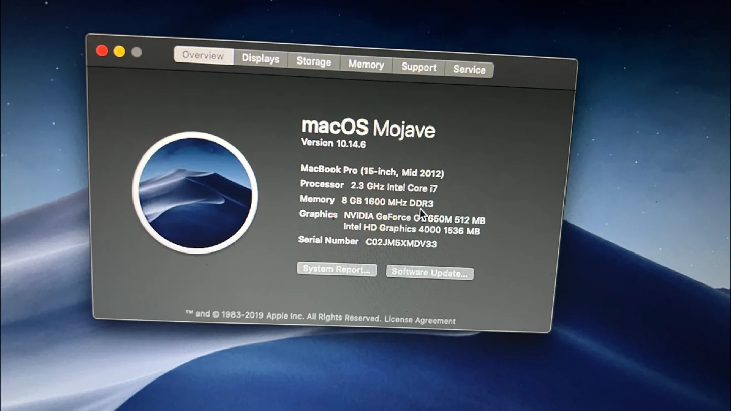 MacBook Pro 15in i7 500gb ssd 8gb ram thumbnail