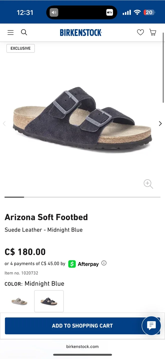 Birkenstock Arizona Soft Footbed - Midnight Blue thumbnail