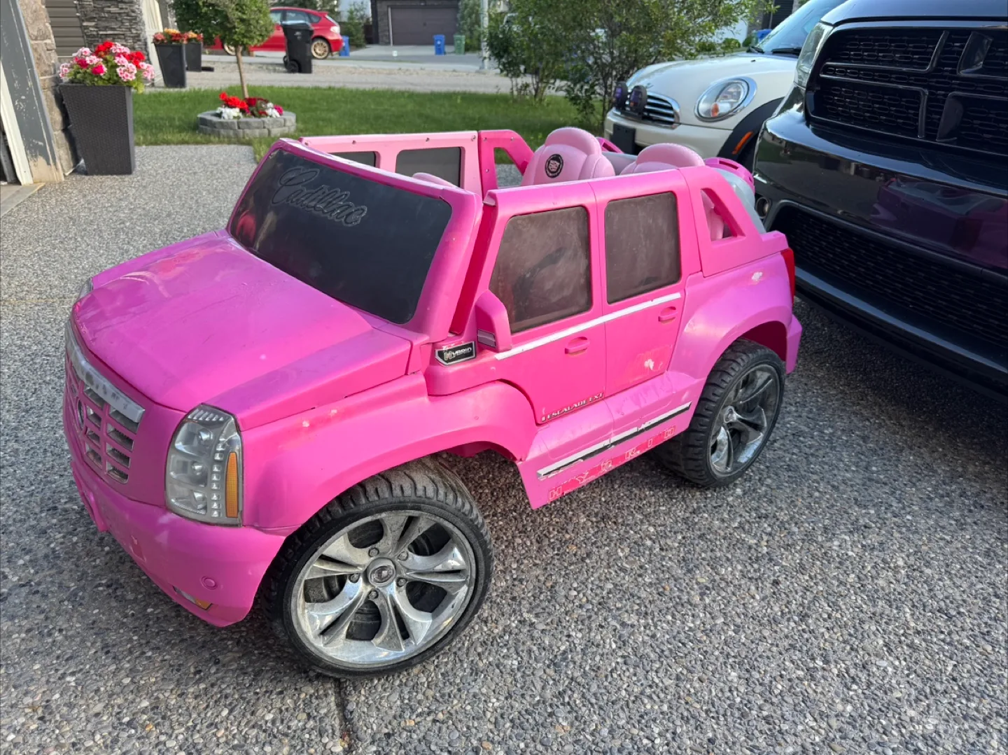 Kids Pink Fisher-Price Cadillac Escalade Car thumbnail