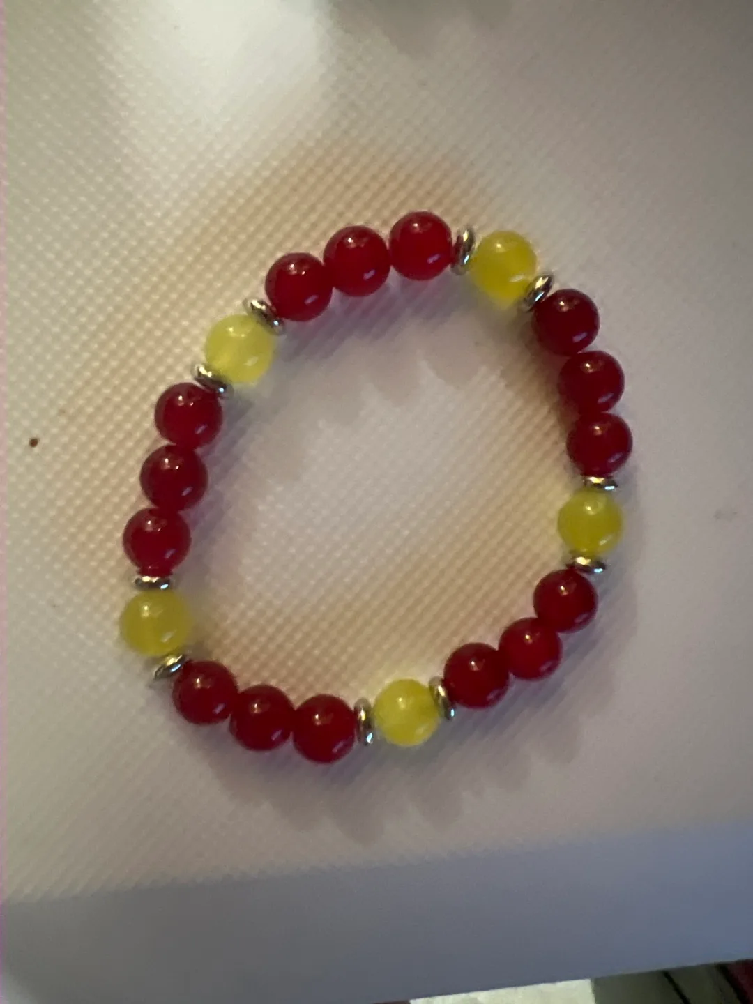Red and Yellow Beaded Bracelet thumbnail