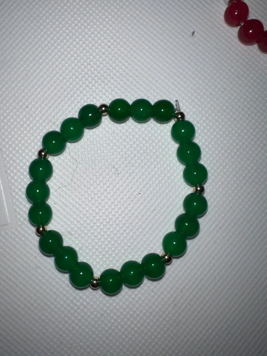Green Jade Beaded Bracelet thumbnail