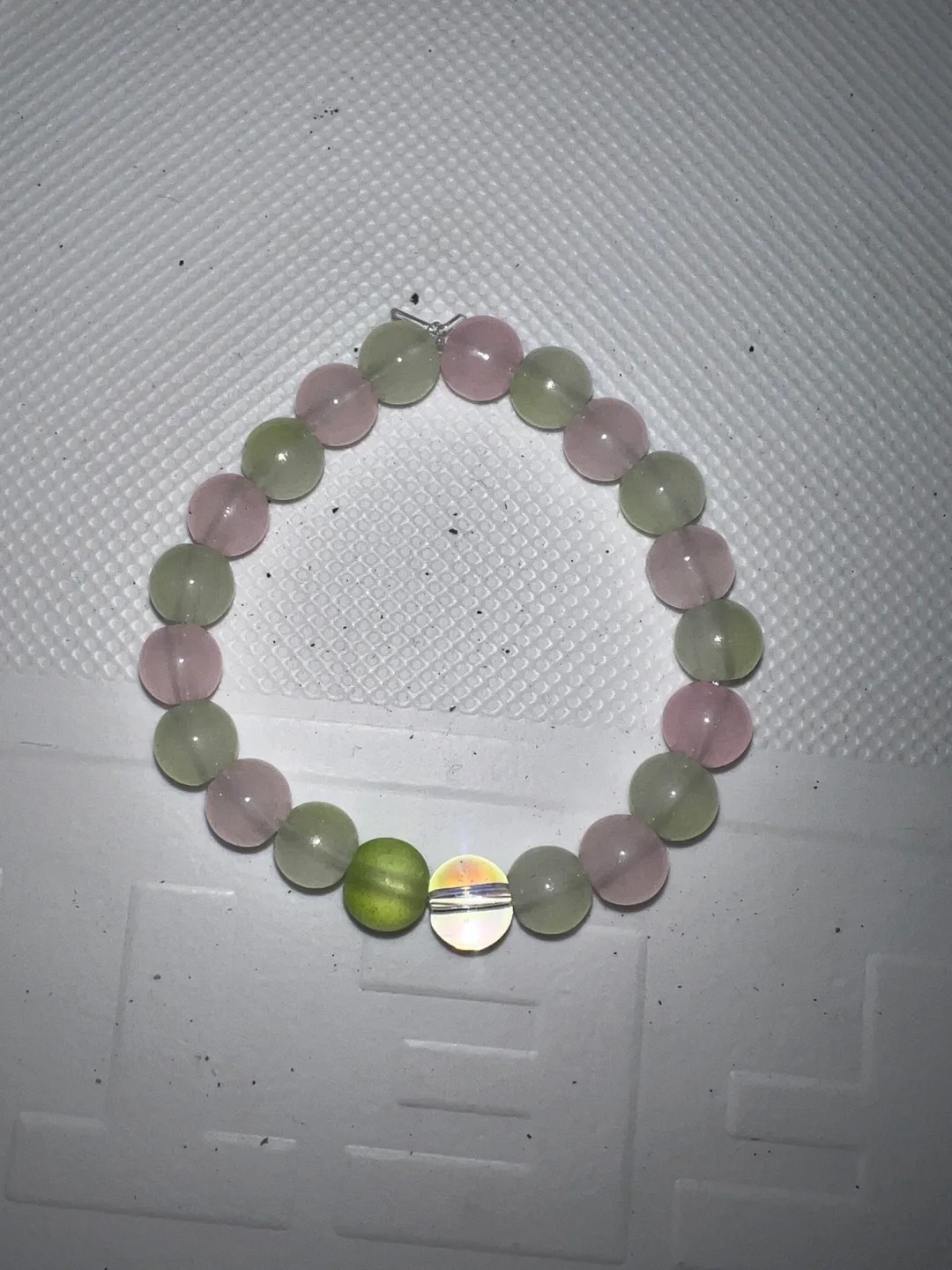 Beaded Bracelet - Pink & Green thumbnail