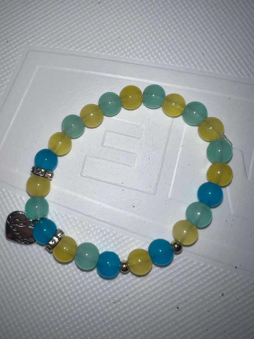 Beaded Bracelet - Blue, Yellow, Green thumbnail