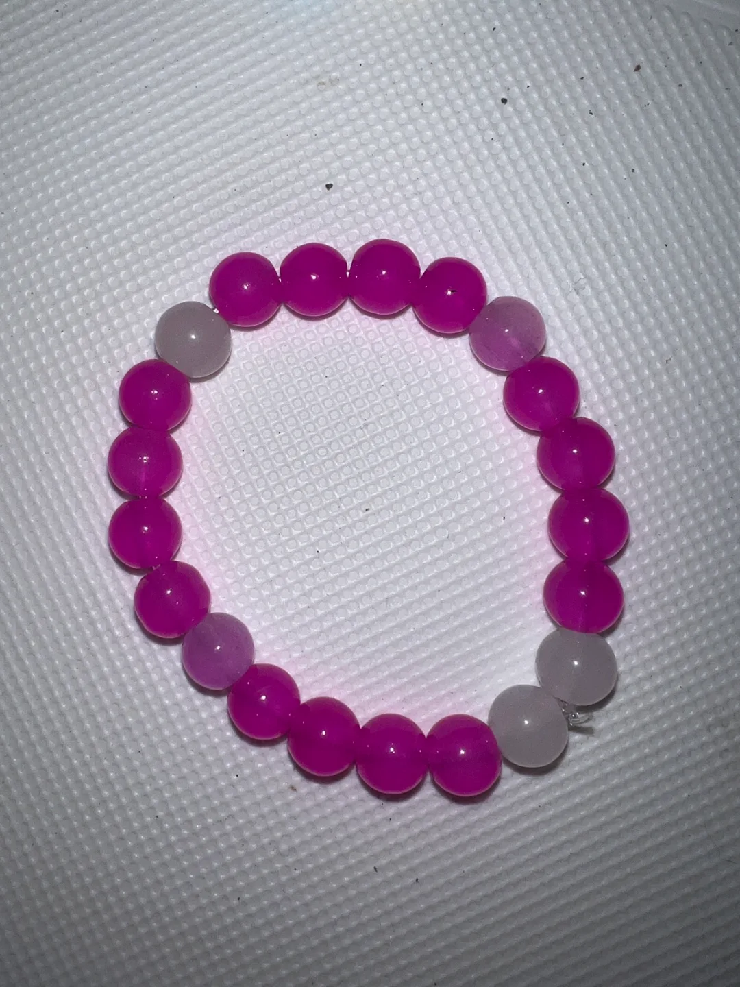 Pink & Grey Beaded Bracelet thumbnail