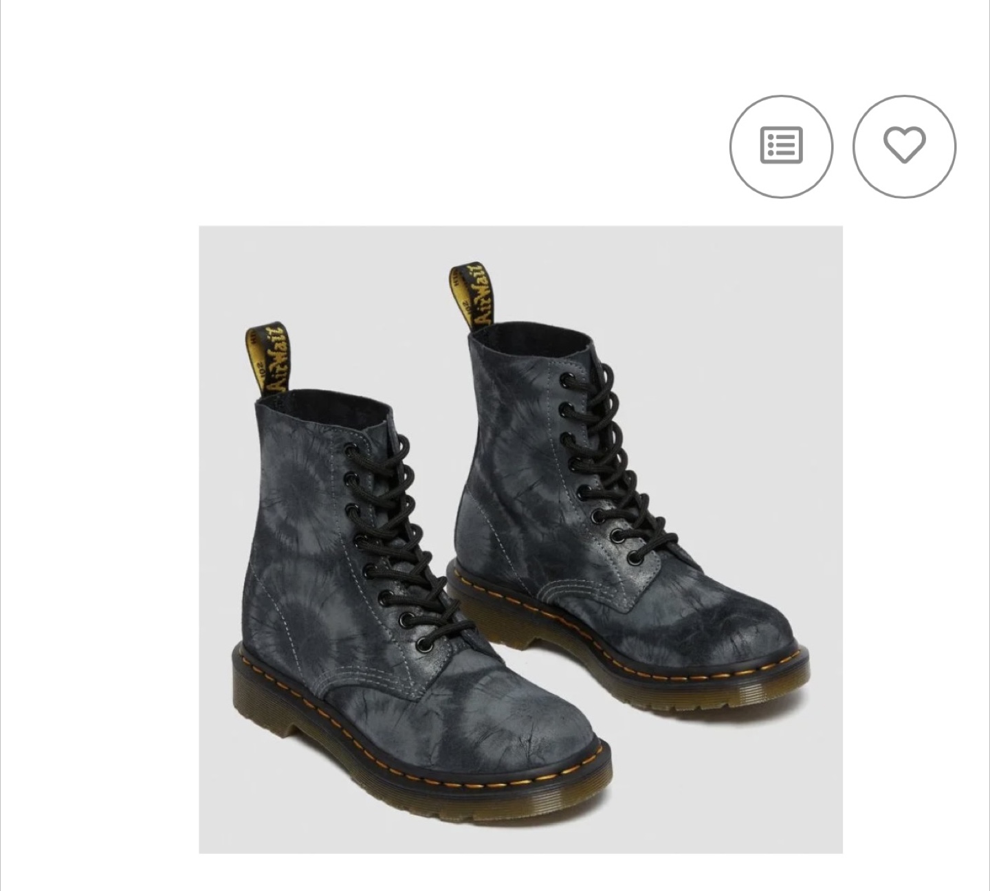 Dr. Martens 1460 Pascal Black Charcoal tie dye