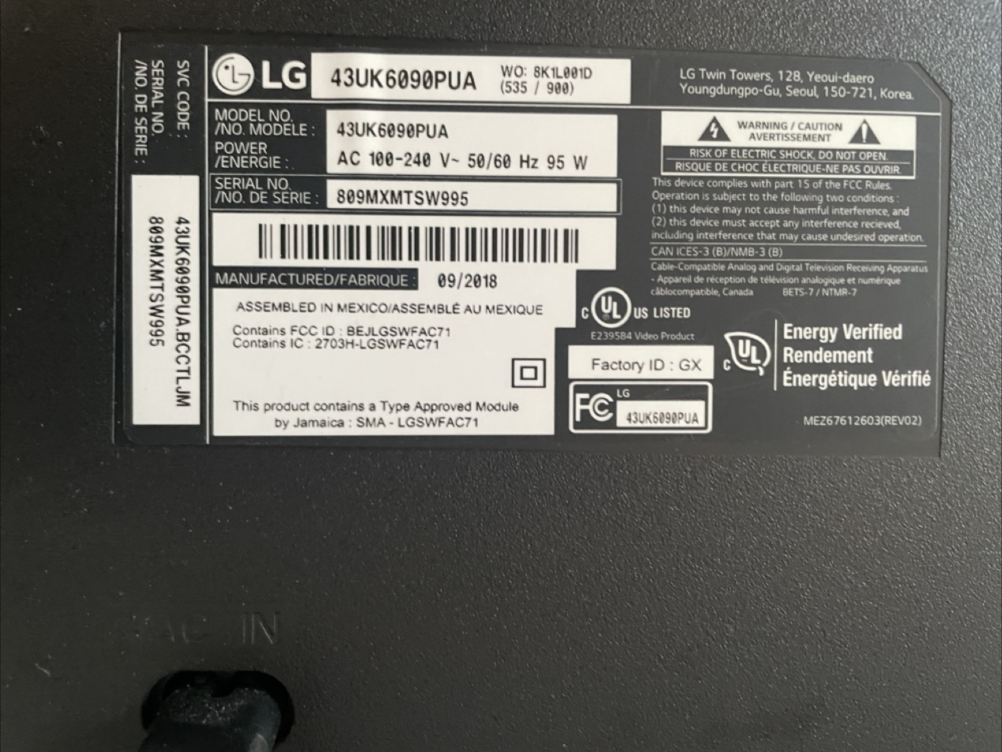 LG 43UK6090PUA 43" 4K UHD Smart LED TV - photo 2