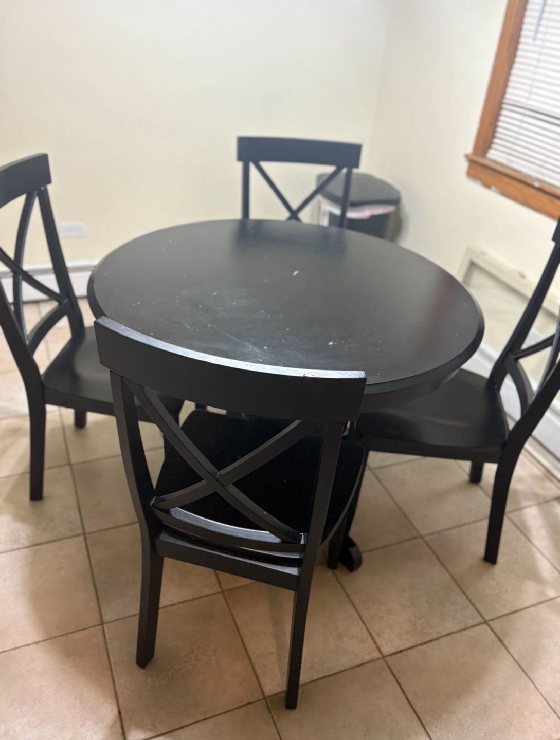 Black Round Dining Table with 4 Chairs - photo 4