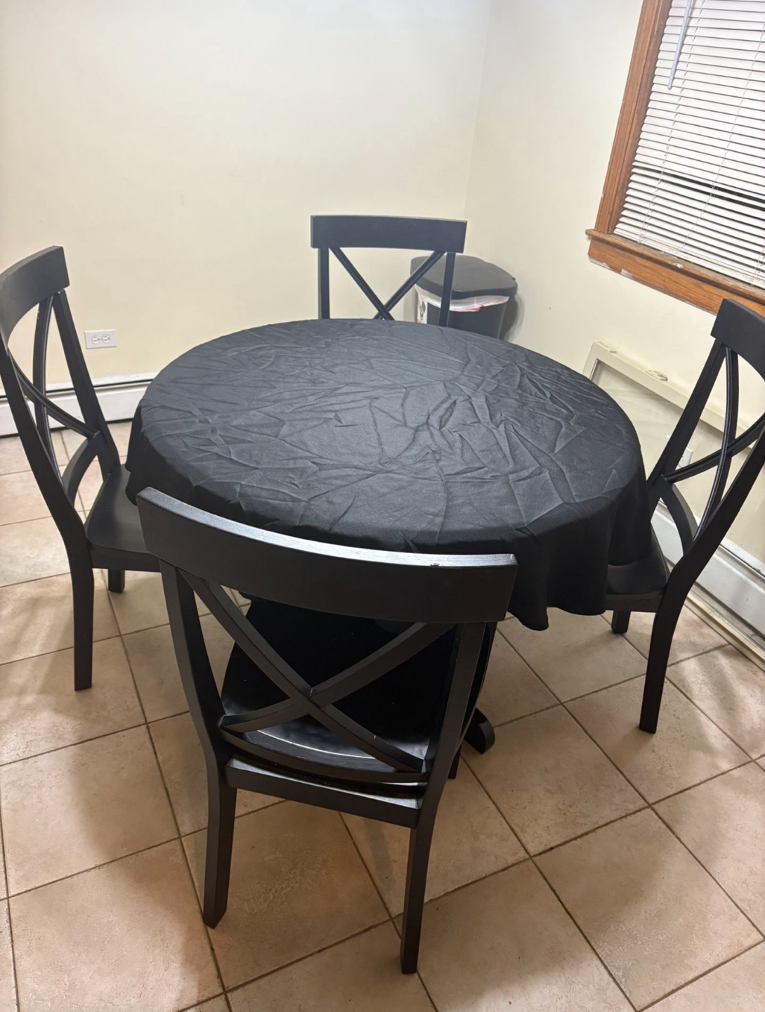 Black Round Dining Table with 4 Chairs - photo 2