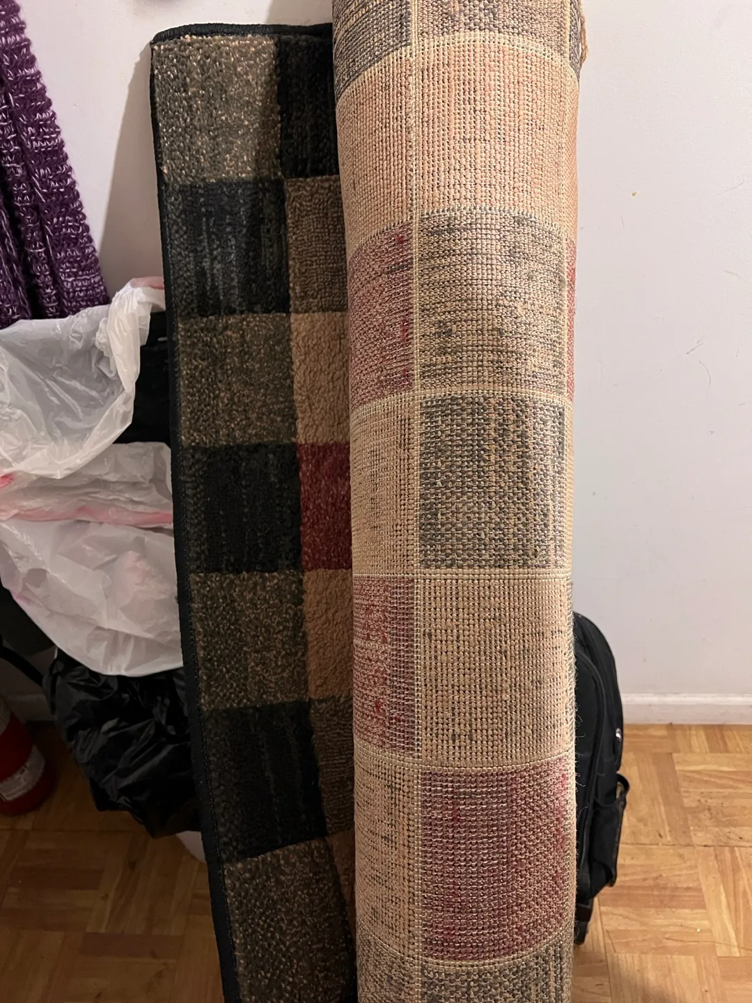 Rolled Area Rug - Checkered Pattern thumbnail