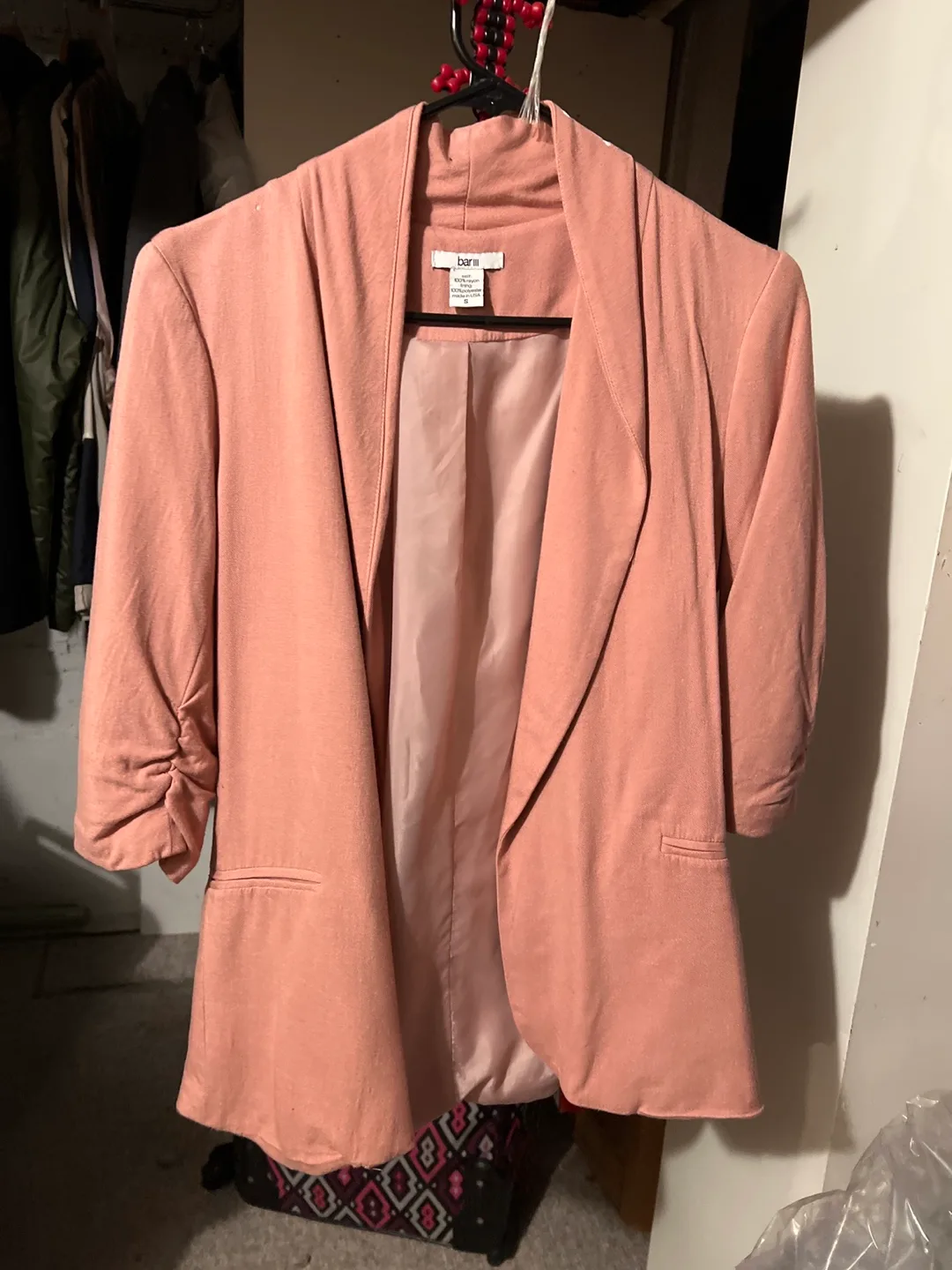 Bar III Pink Rayon Blend Blazer - Size Small thumbnail