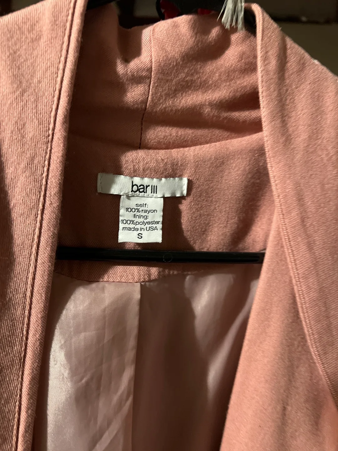Bar III Pink Rayon Blend Blazer - Size Small image indicator(2)