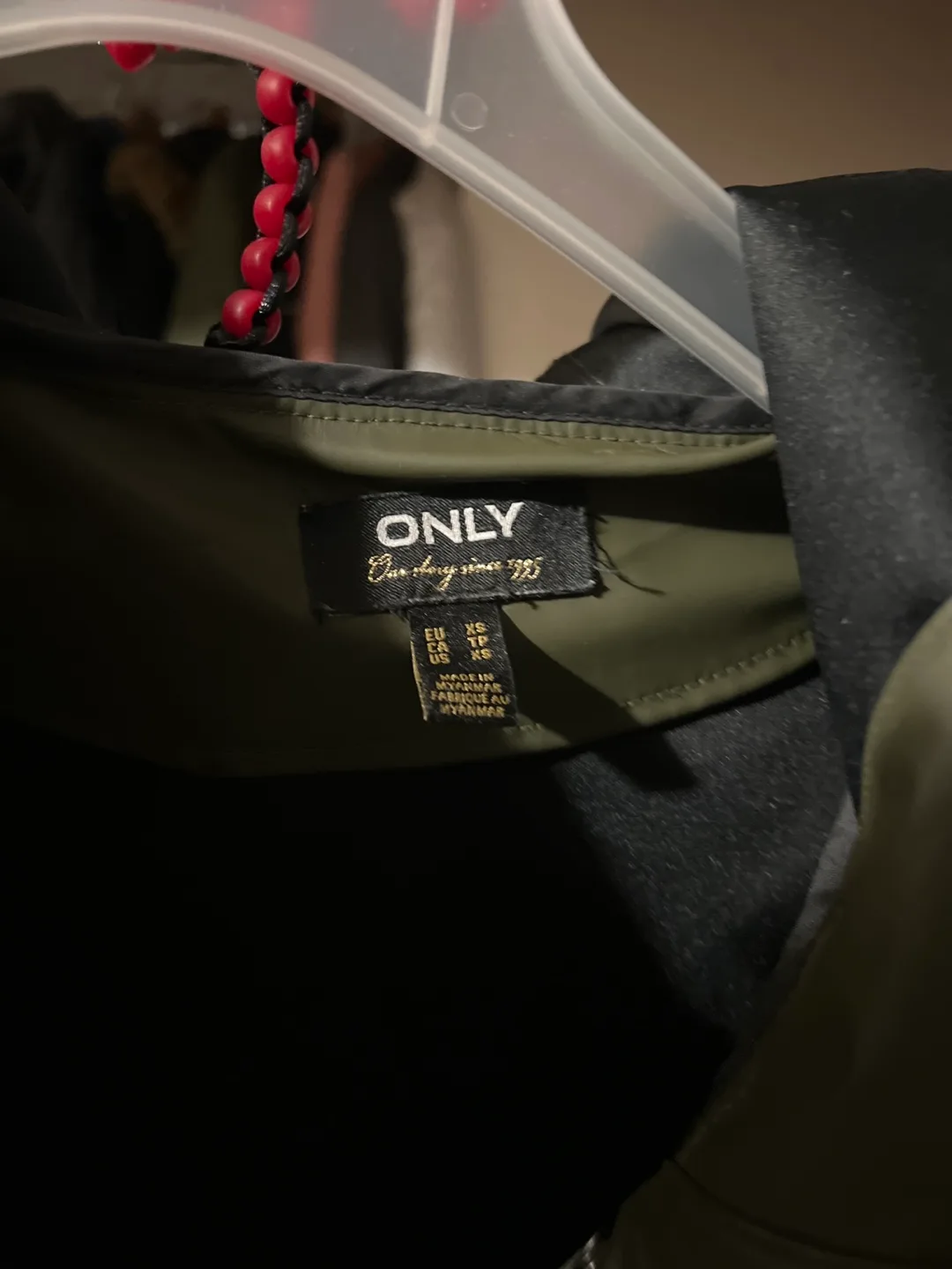 ONLY Olive Green Rain Jacket - Size XS image indicator(2)