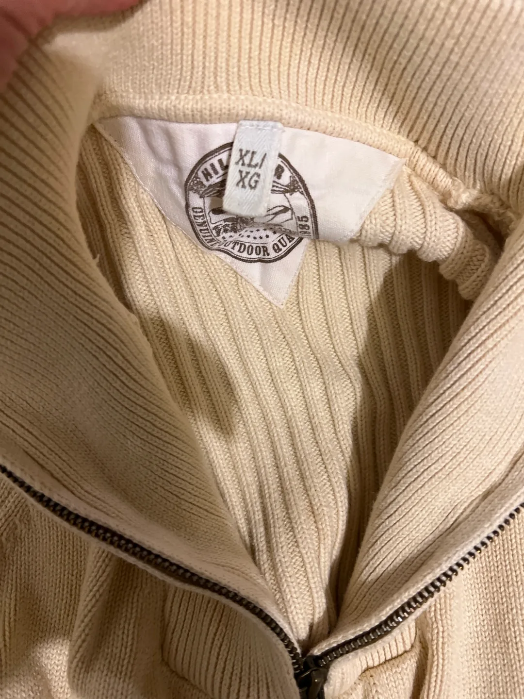 Tommy Hilfiger Cream Half-Zip Sweater XL image indicator(4)