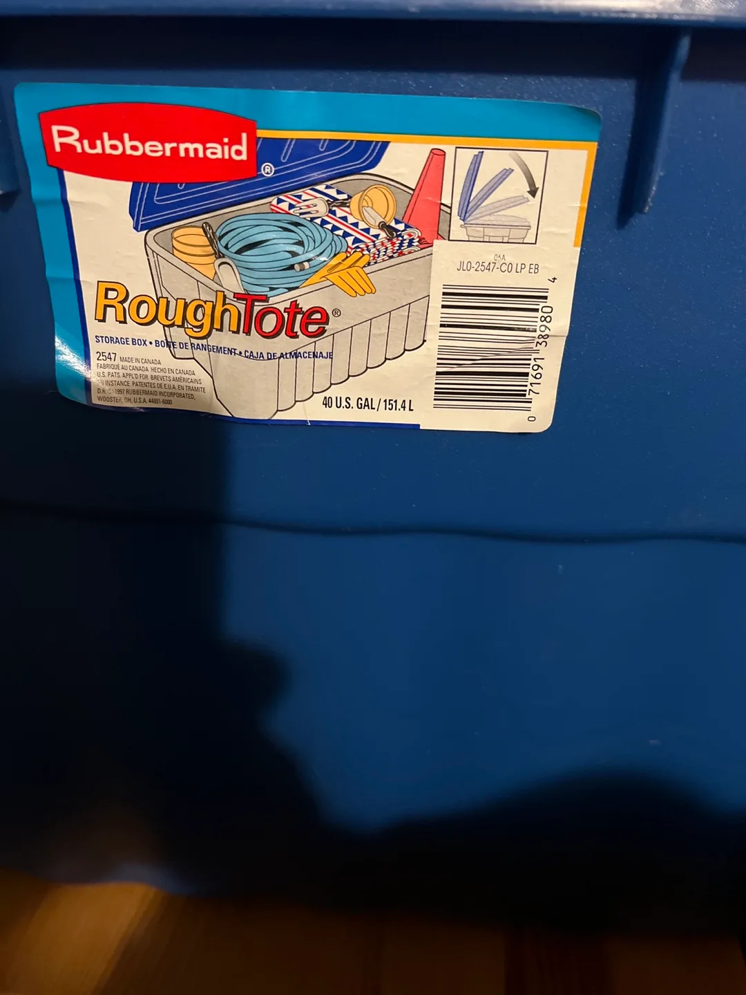 Rubbermaid Rough Tote - 40 Gallon Storage Bin image indicator(2)