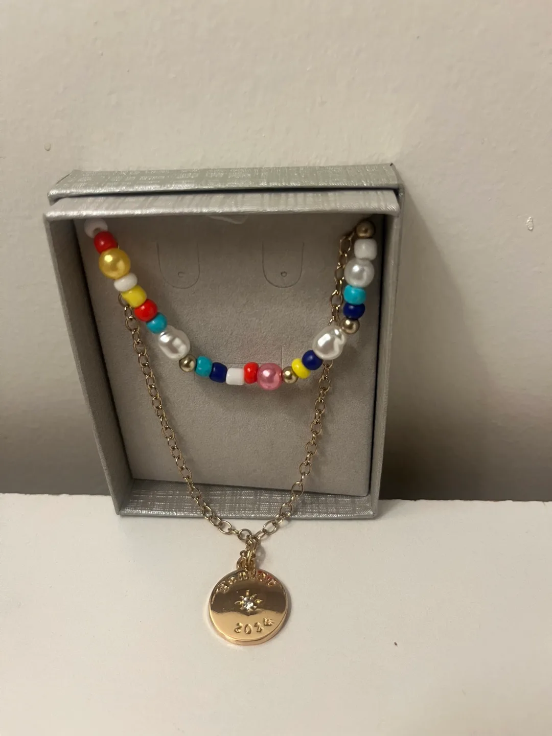 Beaded & Gold Chain Necklace thumbnail