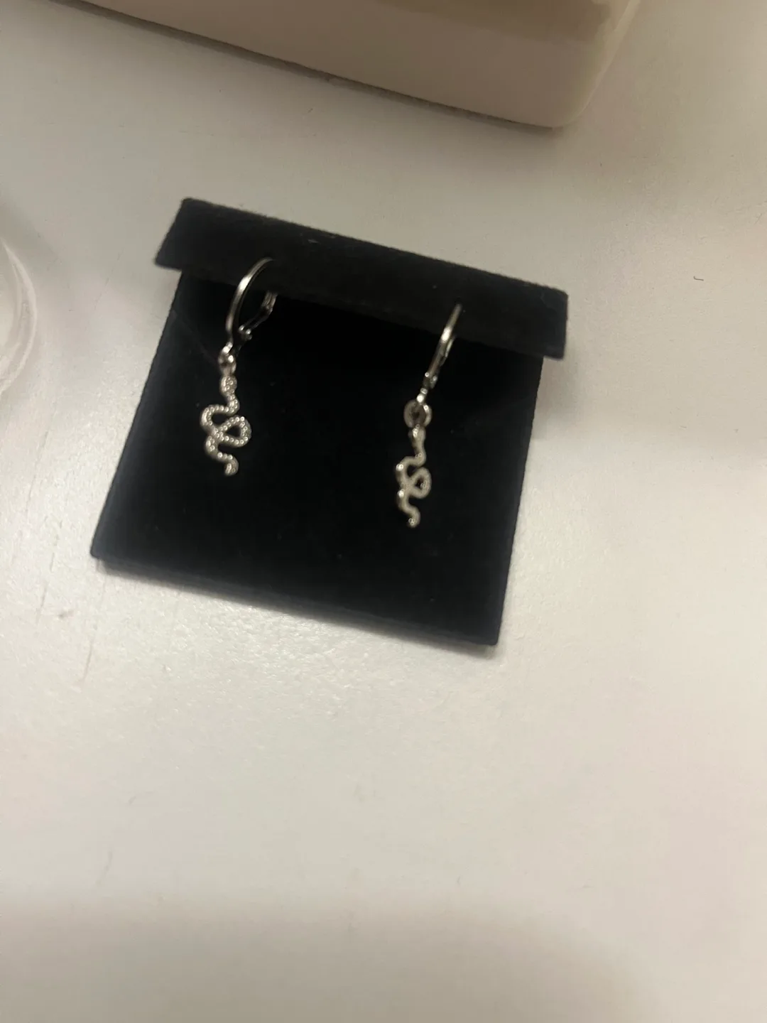 Silver Snake Dangle Earrings thumbnail
