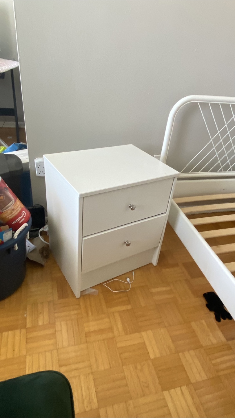 Ikea White 2-Drawer Nightstand