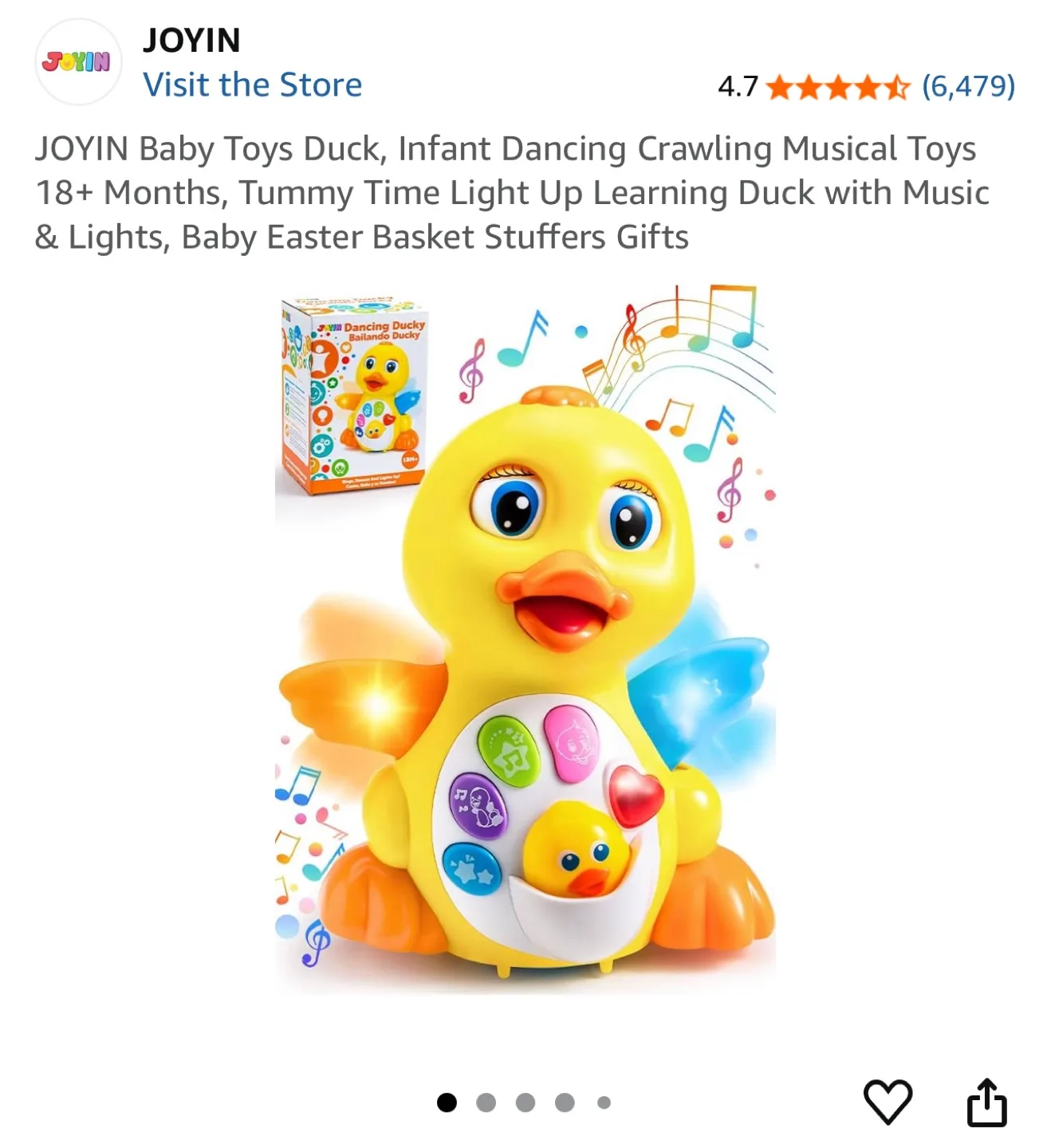 JOYIN Baby Toys Duck - Infant Dancing Musical Toy thumbnail