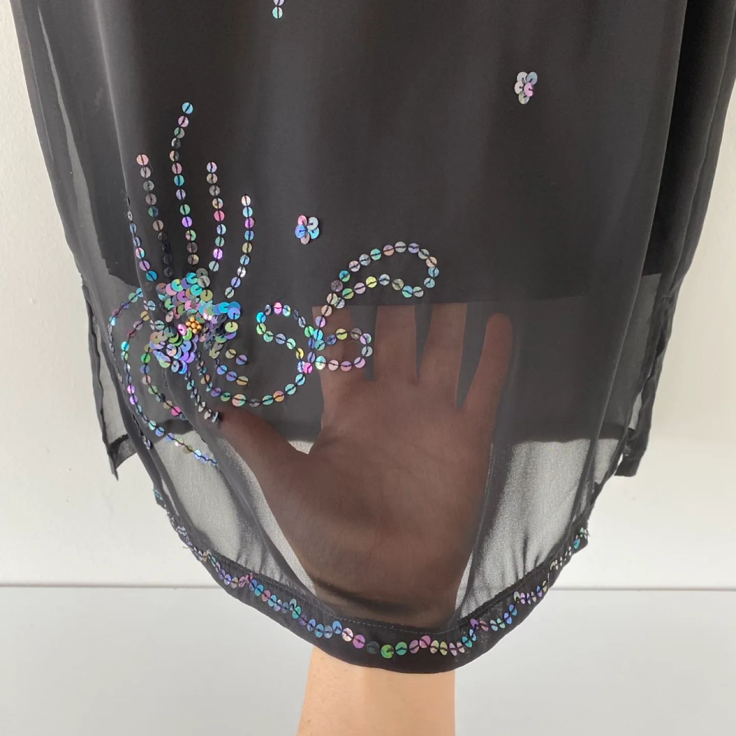 90's Sheer Sequin Detail Skirt image indicator(3)