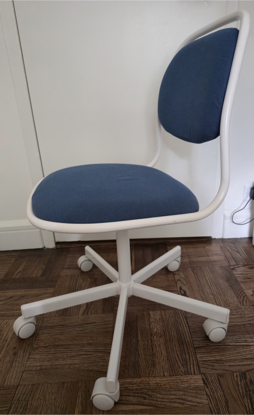 IKEA Jules White & Blue Swivel Chair
