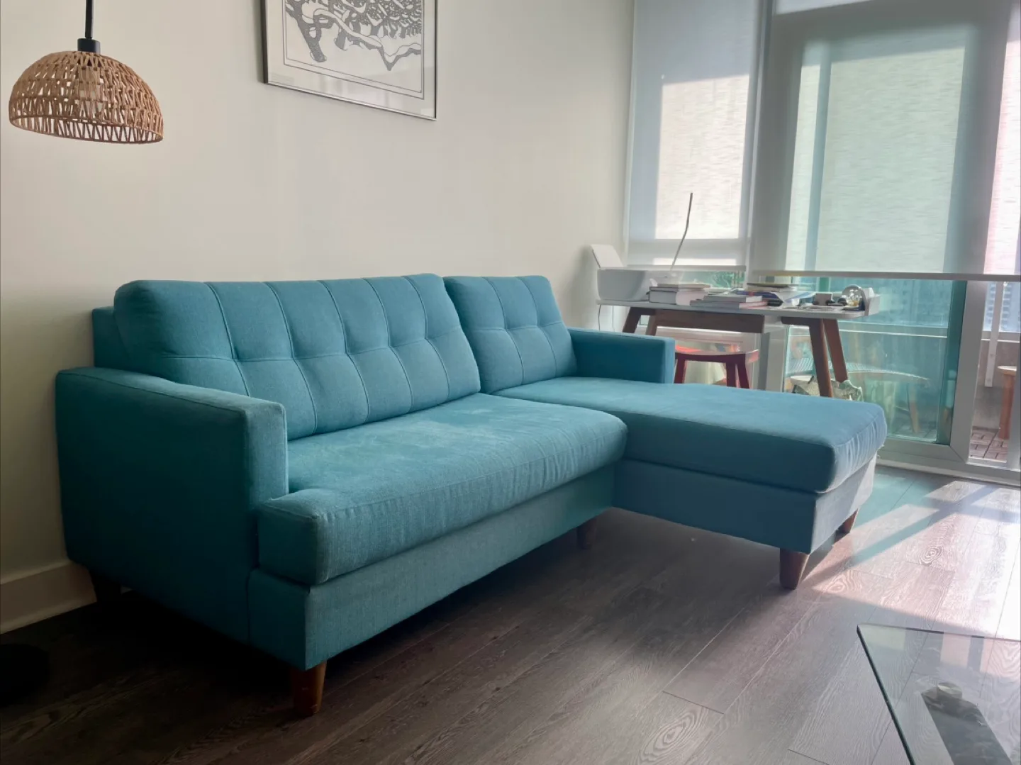 Blue Sofa with Chaise thumbnail