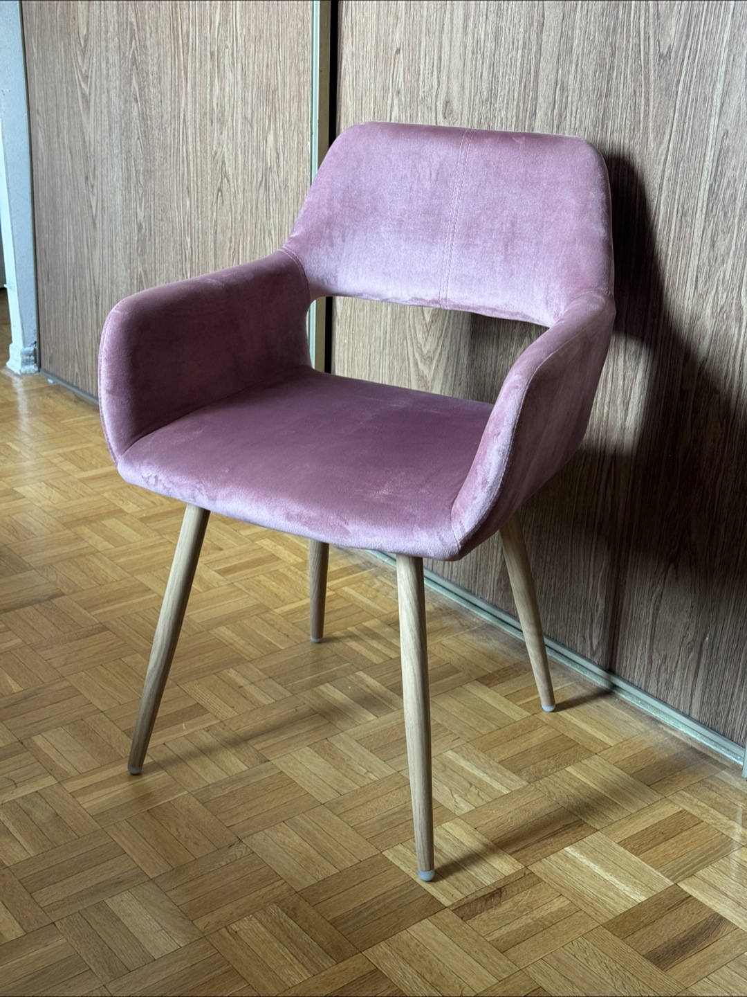 Pink Velvet Accent Chair