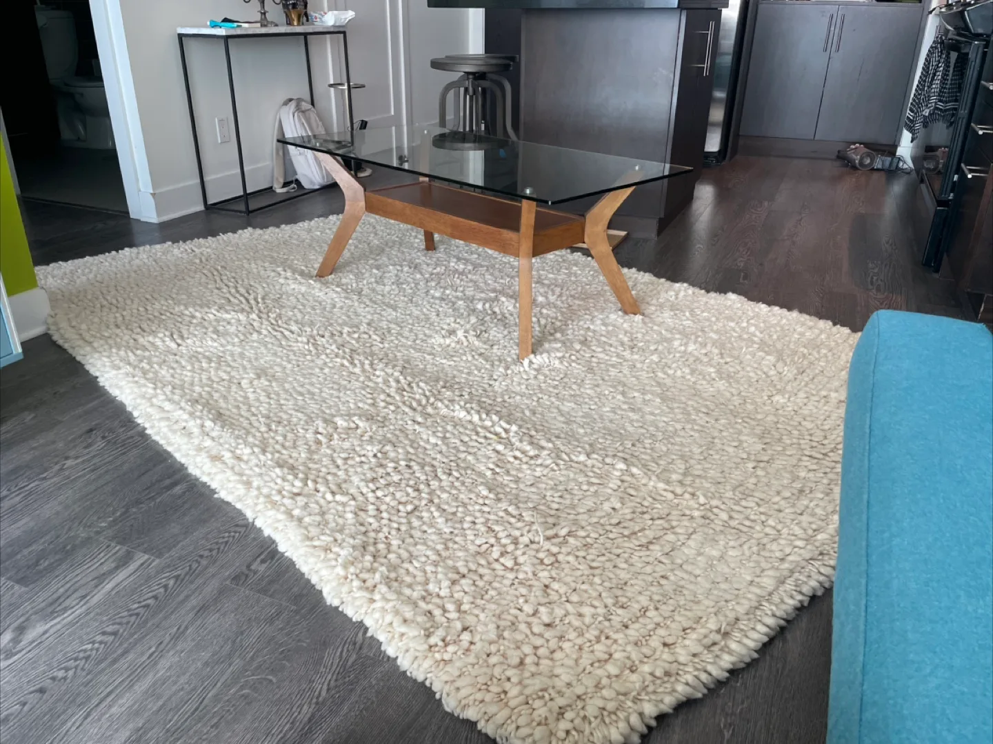 West Elm Bello White Shag Rug thumbnail