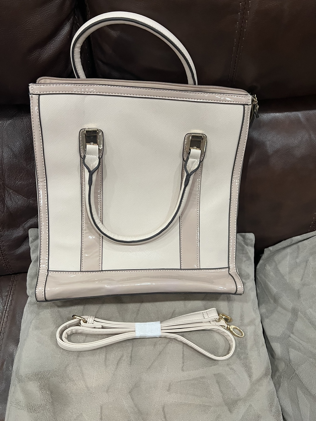 New Look Cream & Beige Tote Bag