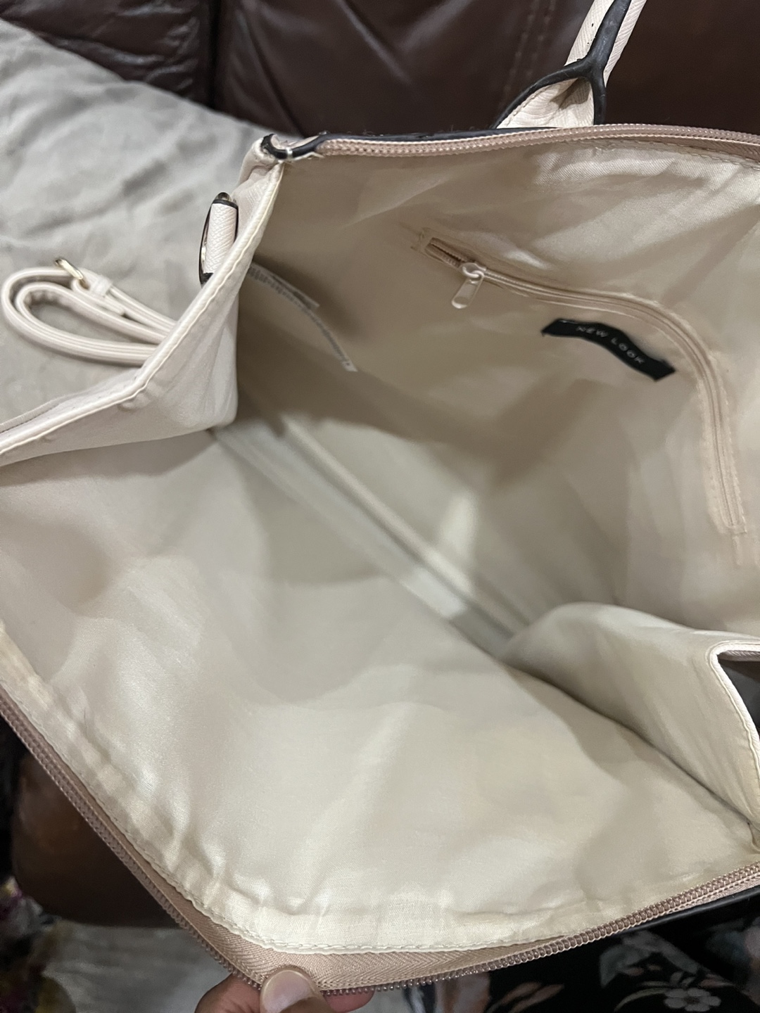 New Look Cream & Beige Tote Bag - photo 4
