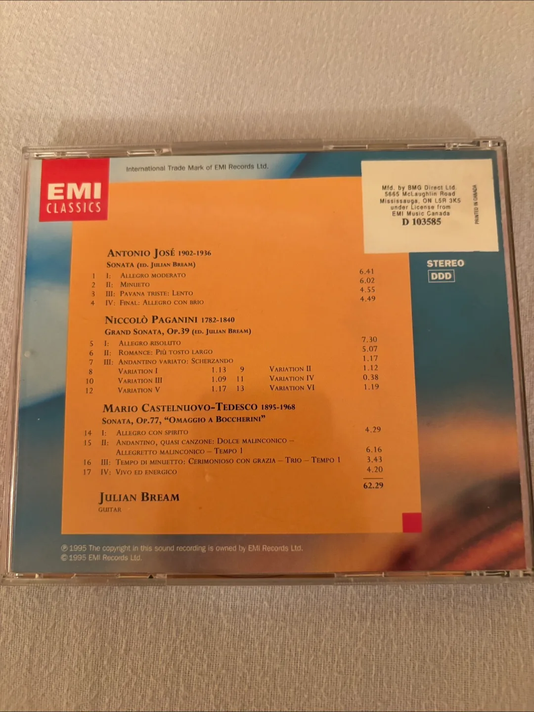 EMI Classics: Julian Bream - Sonata CD image indicator(2)