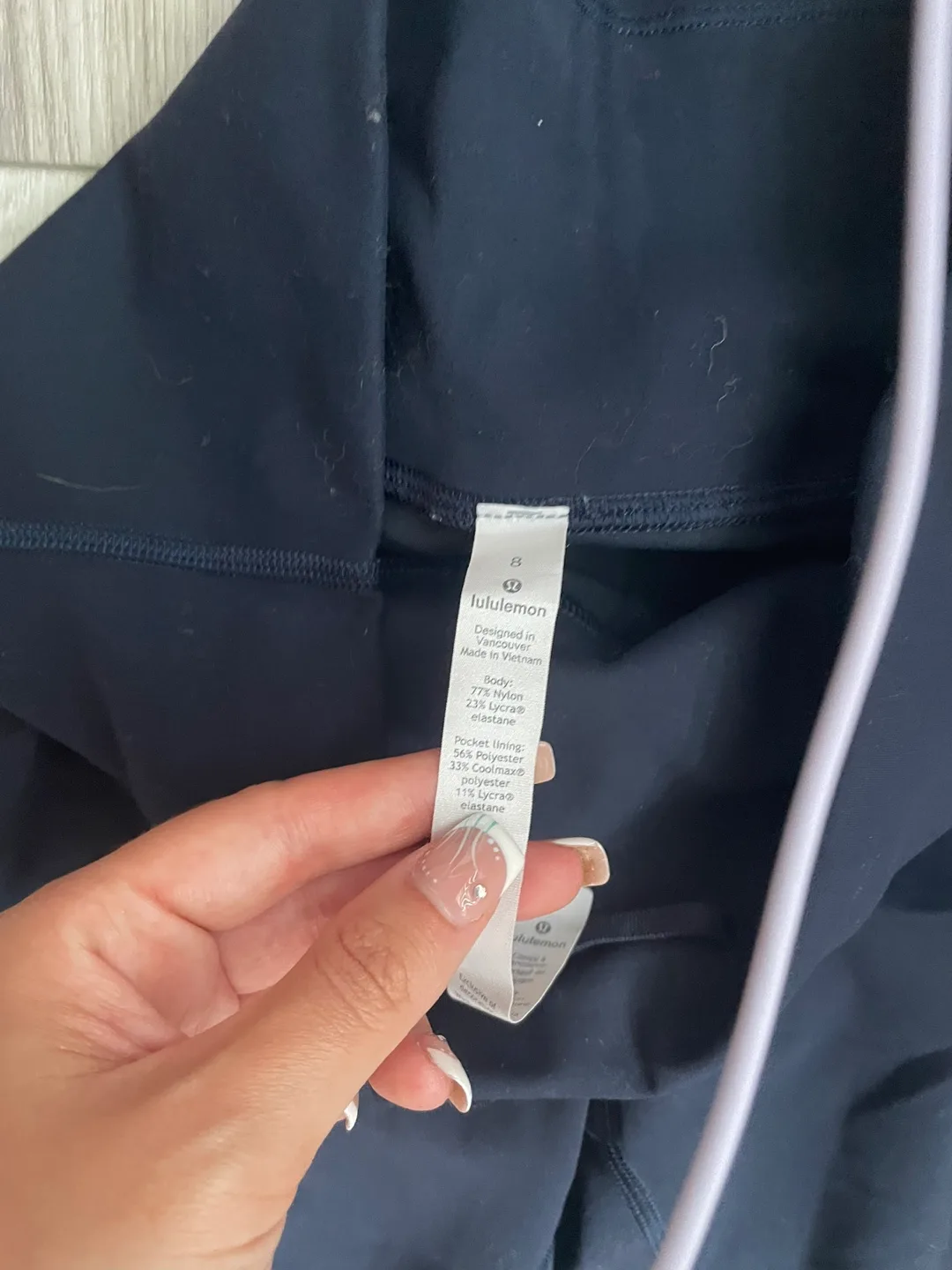Lululemon navy blue Leggings - Size 8 thumbnail