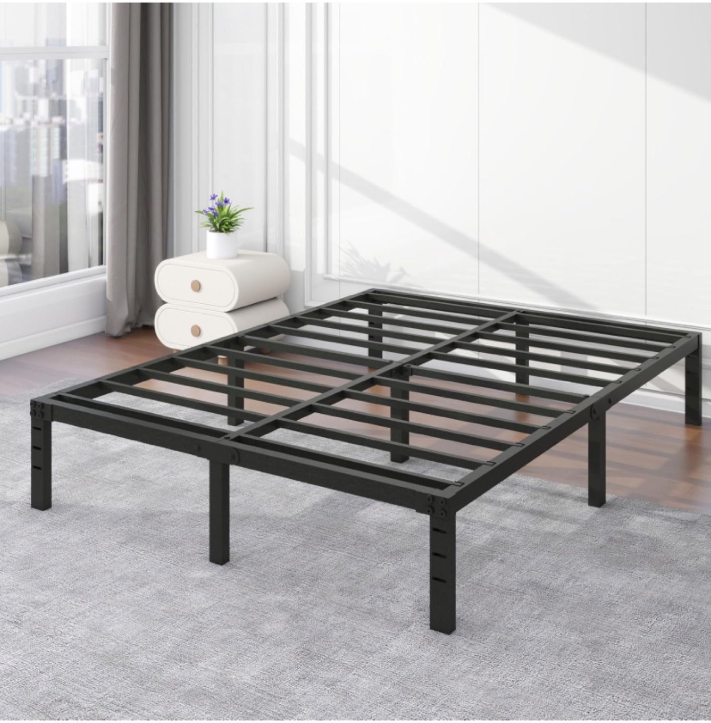 Amazon Basics Queen Metal Platform Bed Frame - NEW