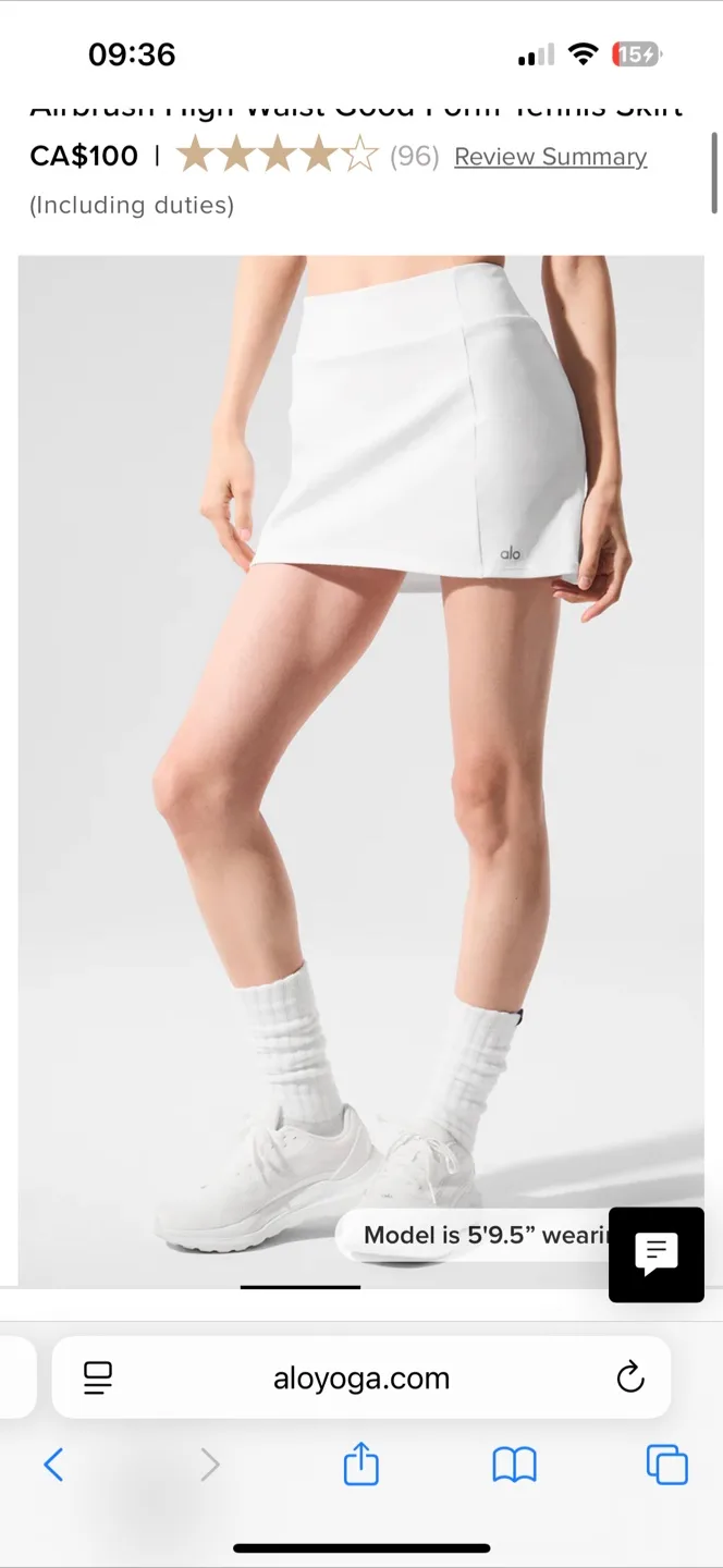 ALO Airbrush High Waist Good Form Tennis Skirt image indicator(4)